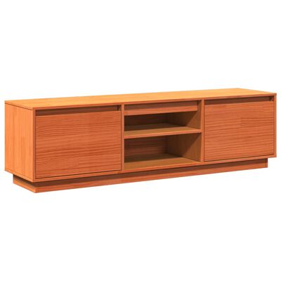 vidaXL TV-benk voksbrun 140x35x40 cm heltre furu