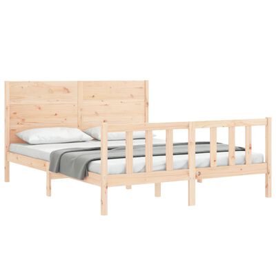 vidaXL Sengeramme med hodegavl 5FT King Size heltre