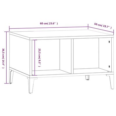 vidaXL Salongbord svart 60x50x36,5 cm konstruert tre