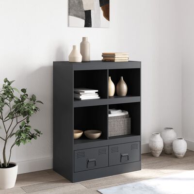 vidaXL Highboard antrasitt 67x39x95 cm stål