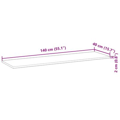 vidaXL Plate til baderomsskap med finish 140x40x2 cm heltre akasie