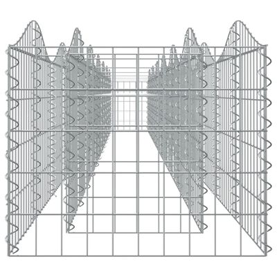 vidaXL Buet gabion høybed 600x50x50 cm galvanisert jern