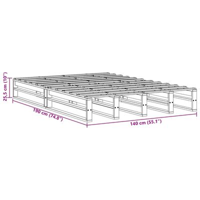 vidaXL Sengeramme uten madrass 140x190 cm heltre furu