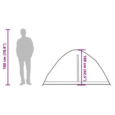 vidaXL Kuppeltelt for camping 1 person blå vanntett