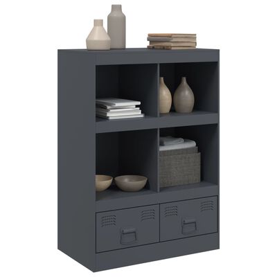 vidaXL Highboard antrasitt 67x39x95 cm stål