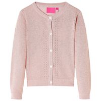 Cardigan for barn strikket myk rosa 92