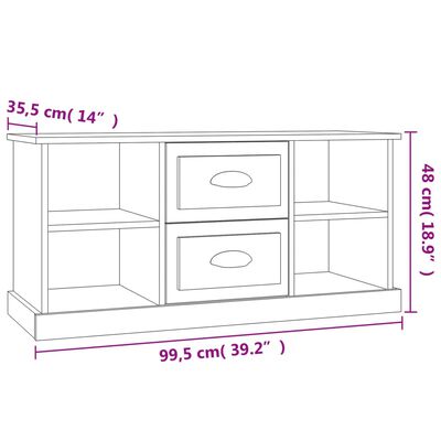 vidaXL TV-benk svart 99,5x35,5x48 cm konstruert tre