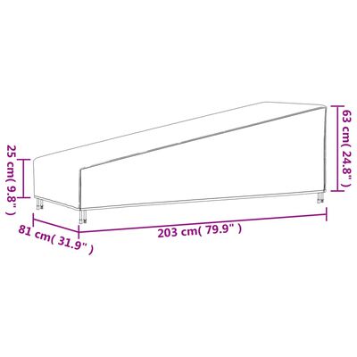 vidaXL Solsengtrekk svart 203x81x25/63 cm 420D oxford