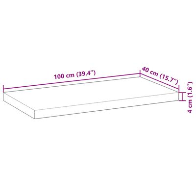 vidaXL Plate til baderomsskap ubehandlet 100x40x4 cm heltre akasie