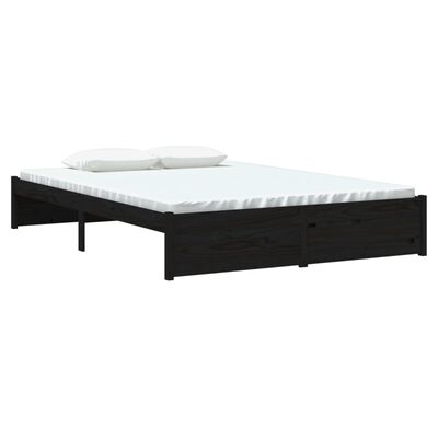 vidaXL Sengeramme svart heltre 140x190 cm