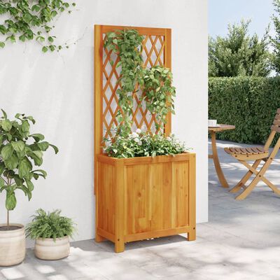 vidaXL Plantekasse med espalier 55x29,5x132 cm heltre akasie