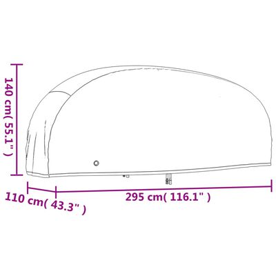 vidaXL Motorsykkeltrekk svart 295x110x140 cm 210D oxford