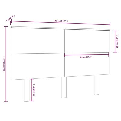 vidaXL Sengegavl 139x6x82,5 cm heltre furu