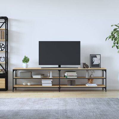 vidaXL TV-benk sonoma eik 200x30x50 cm konstruert tre og metall