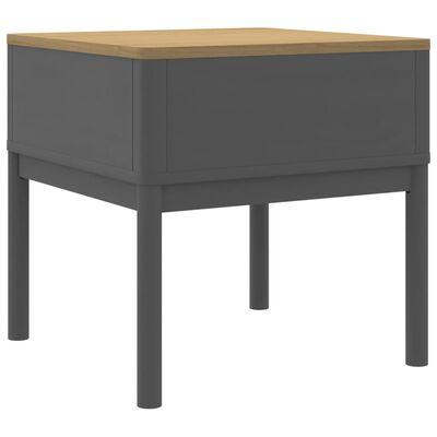 vidaXL Lampebord FLORO grå 55x55x54 cm heltre furu