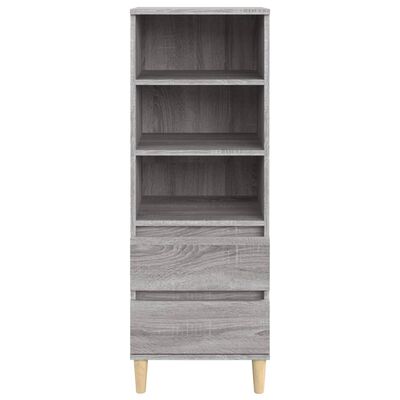 vidaXL Highboard grå sonoma 40x36x110 cm konstruert tre