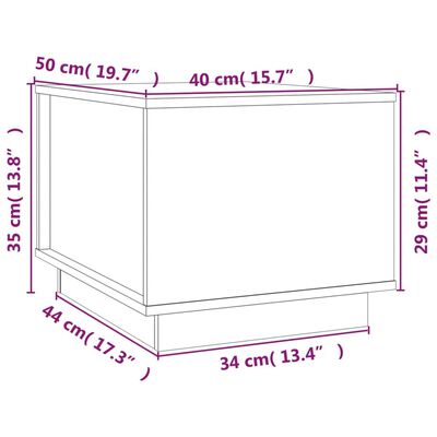 vidaXL Salongbord 40x50x35 cm heltre furu