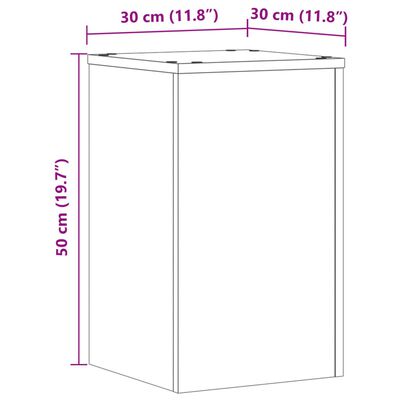 vidaXL Plantestativer 2 stk brun eik 30x30x50 cm konstruert tre