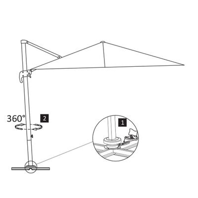 vidaXL Hengeparasoll med aluminiumstang 400x300 cm gråbrun