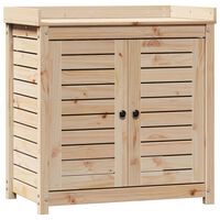 vidaXL Pottebord med hyller 82,5x50x86,5 cm heltre furu