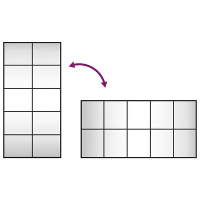 vidaXL Veggspeil svart 50x100 cm rektangel jern
