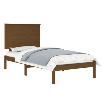 vidaXL Sengeramme honningbrun heltre 75x190 cm Small Single