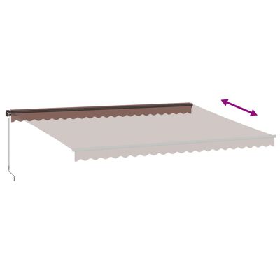 vidaXL Manuell uttrekkbar markise med LED brun 500x350 cm