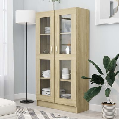 vidaXL Vitrine sonoma eik 82,5x30,5x150 cm konstruert tre