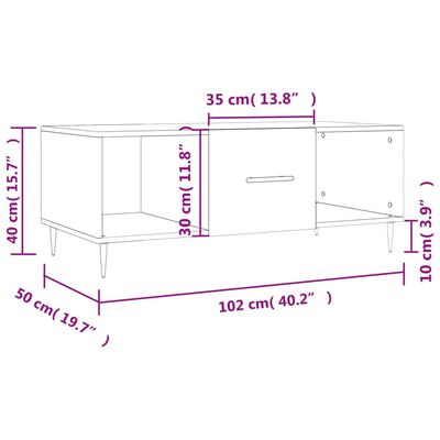 vidaXL Salongbord betonggrå 102x50x40 cm konstruert tre