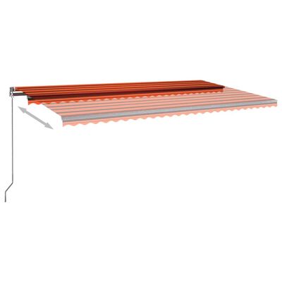 vidaXL Automatisk markise med vindsensor og LED 600x300cm oransje/brun