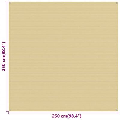 vidaXL Teltteppe beige 250x250 cm HDPE