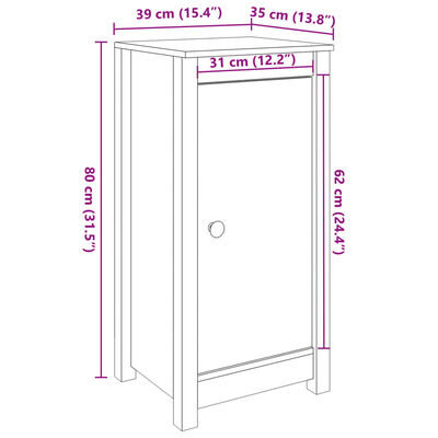 vidaXL Skjenker 2 stk svart 39x35x80 cm heltre furu