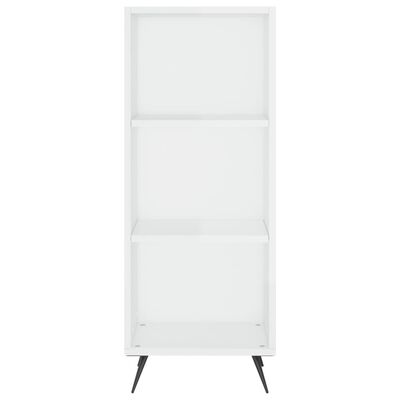 vidaXL Highboard høyglans hvit 34,5x34x180 cm konstruert tre