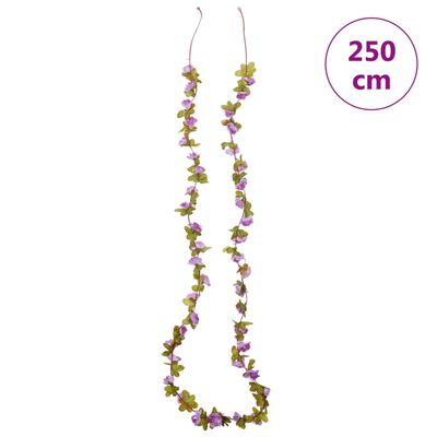 vidaXL Blomsterkranser for jul 6 stk lyselilla 250 cm