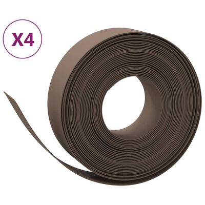 vidaXL Hagekanter 4 stk brun 10 m 15 cm polyetylen