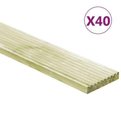 vidaXL Terrassebord 40 stk 5,8 m² 1m impregnert heltre furu