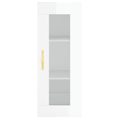 vidaXL Highboard høyglans hvit 34,5x34x180 cm konstruert tre