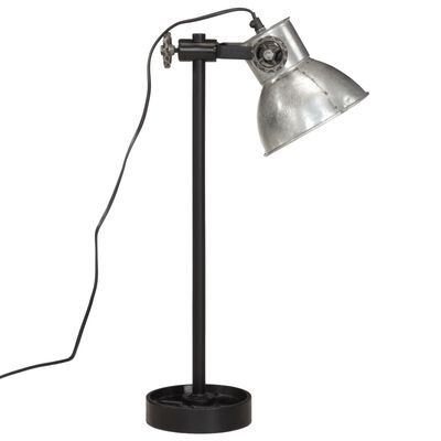 vidaXL Skrivebordslampe 25 W vintage sølv 15x15x55 cm E27