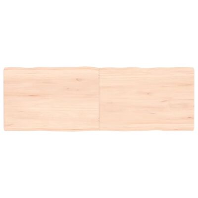 vidaXL Bordplate 120x40x(2-4) cm ubehandlet heltre eik naturlig kant