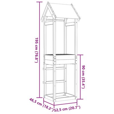 vidaXL Leketårn 52,5x46,5x195 cm heltre douglasgran