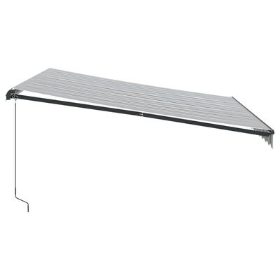 vidaXL Manuell uttrekkbar markise med LED antrasitt og hvit 400x300 cm