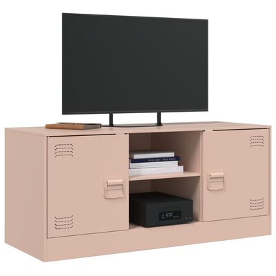 vidaXL TV-benk rosa 99x39x44 cm stål