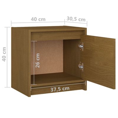 vidaXL Nattbord honningbrun 40x30,5x40 cm heltre furu