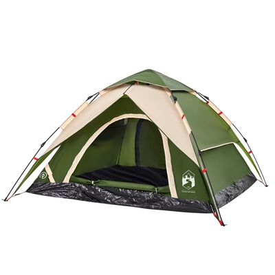 vidaXL Kuppeltelt for camping 5 personer grønn hurtigutløser