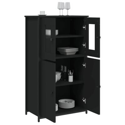 vidaXL Highboard svart 62x32x106,5 cm konstruert tre