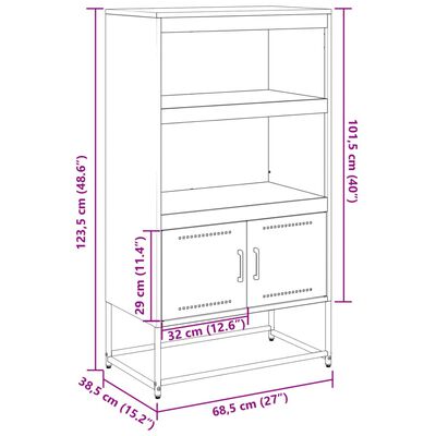 vidaXL TV-benk antrasitt 100,5x39x60,5 cm stål