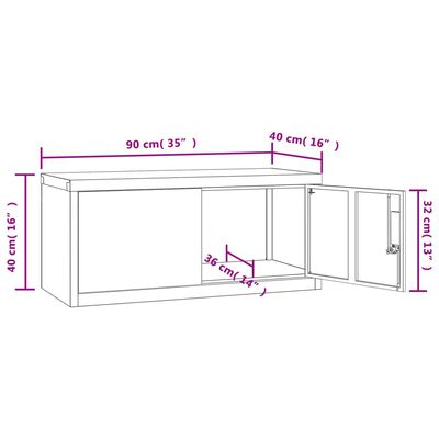 vidaXL Arkivskap hvit 90x40x145 cm stål