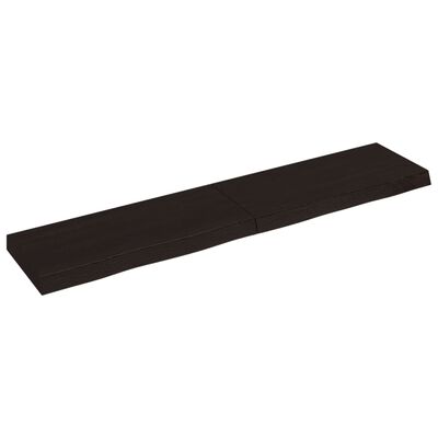 vidaXL Benkeplate til bad mørkebrun 140x30x(2-6) cm behandlet heltre