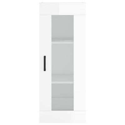 vidaXL Highboard høyglans hvit 34,5x34x180 cm konstruert tre