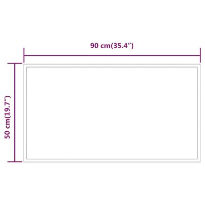 vidaXL Baderomsspeil med LED 50x90 cm